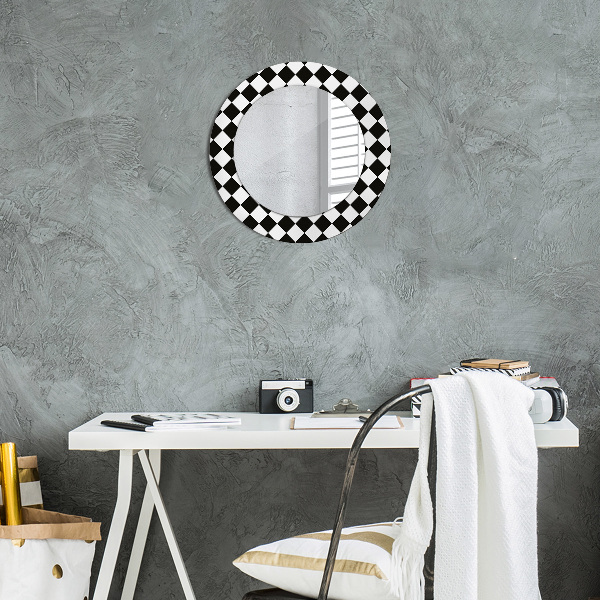 Miroir rond avec décoration Bureau d'échecs
