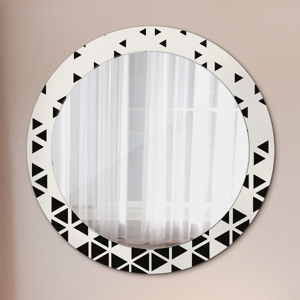 Miroir rond avec décoration Résumé géométrique