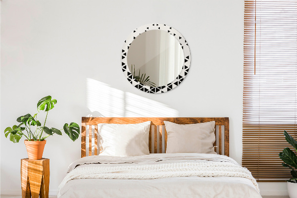 Miroir rond avec décoration Résumé géométrique