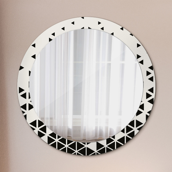 Miroir rond avec décoration Résumé géométrique