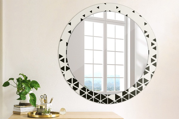 Miroir rond avec décoration Résumé géométrique