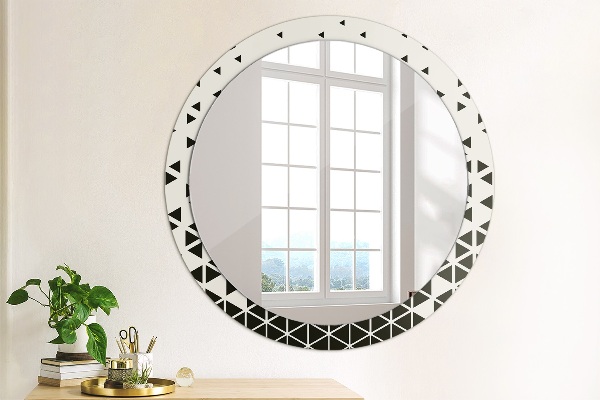 Miroir rond avec décoration Résumé géométrique