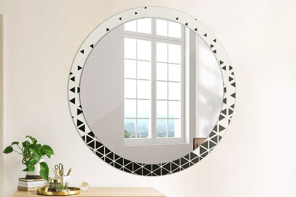 Miroir rond avec décoration Résumé géométrique
