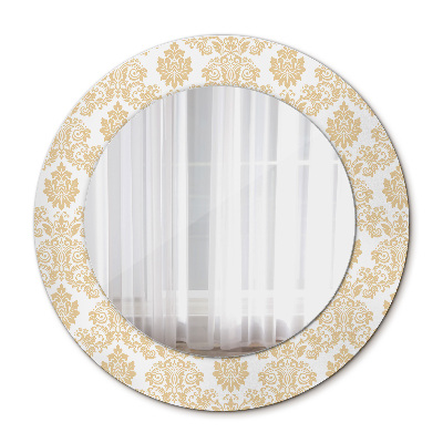 Miroir rond avec décoration Damasique baroque