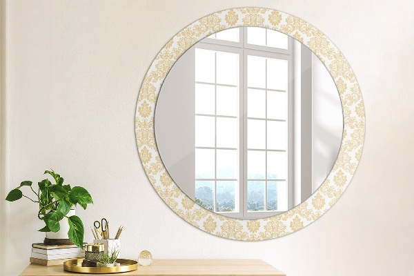 Miroir rond avec décoration Damasique baroque