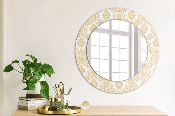 Miroir rond avec décoration Damasique baroque