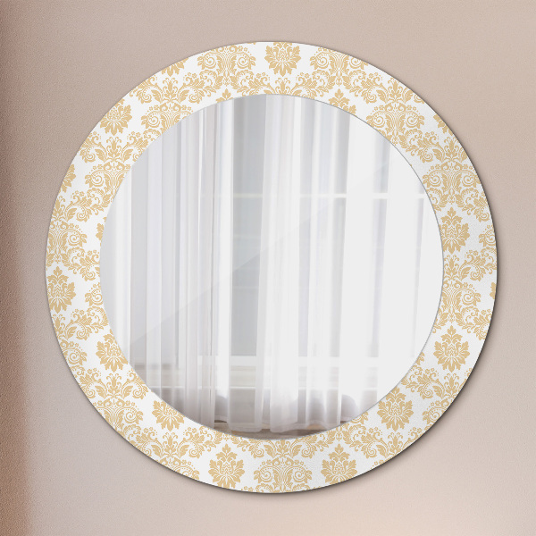 Miroir rond avec décoration Damasique baroque