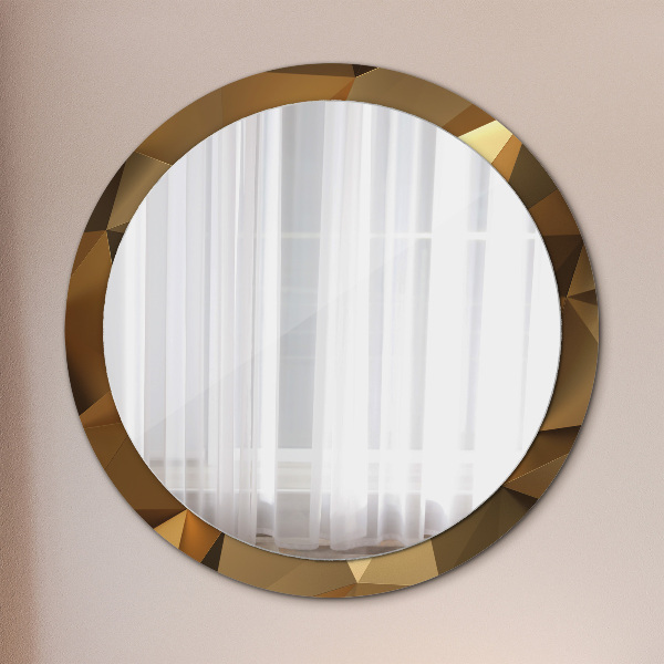 Miroir rond avec décoration Abstraction d'or