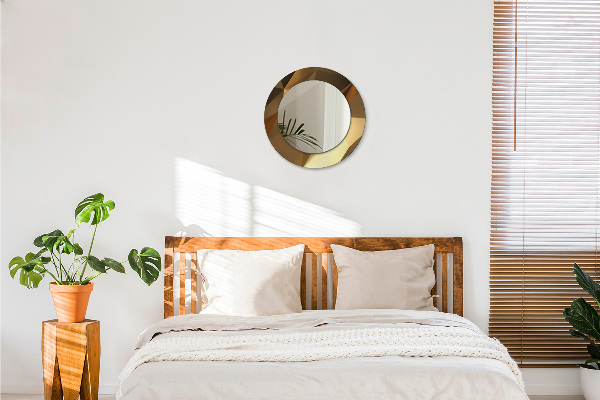 Miroir rond avec décoration Abstraction d'or