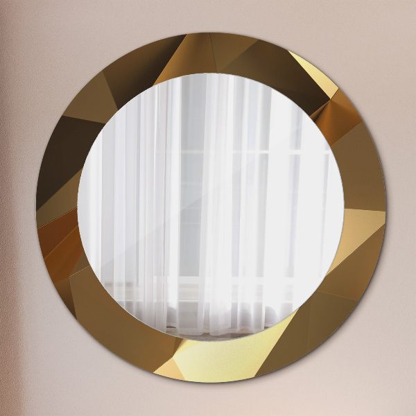 Miroir rond avec décoration Abstraction d'or