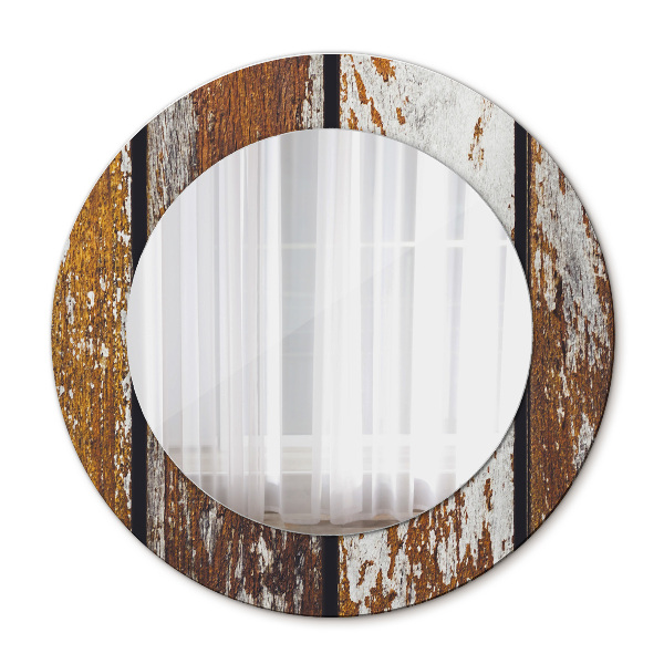 Miroir rond avec décoration Bois noir vintage