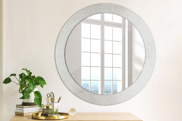 Miroir rond avec décoration Texture en béton