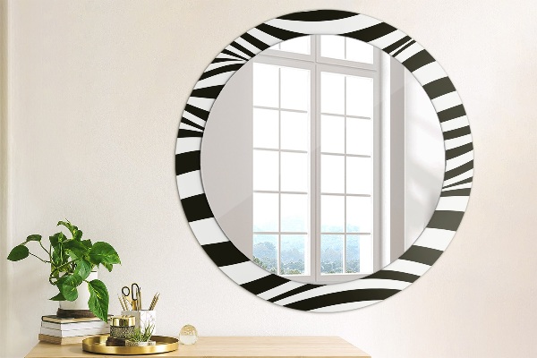 Miroir rond avec décoration Vague abstraite