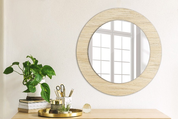 Miroir rond avec décoration Bois léger