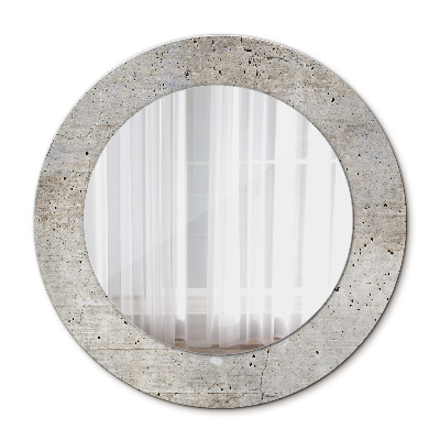 Miroir rond imprimé Béton gris