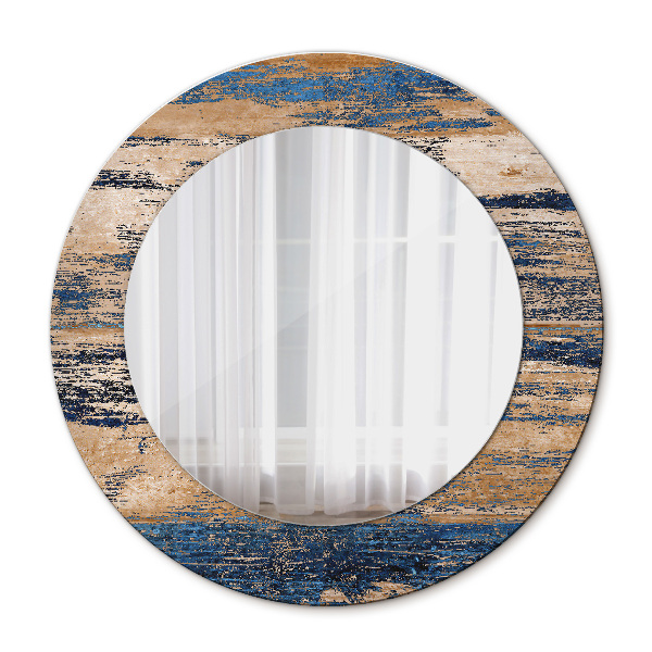 Miroir rond imprimé Bois abstrait