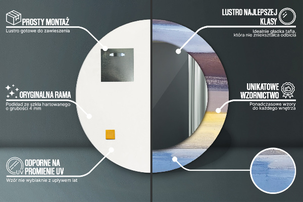 Miroir rond imprimé Image abstraite