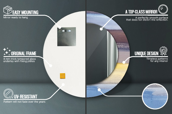 Miroir rond imprimé Image abstraite