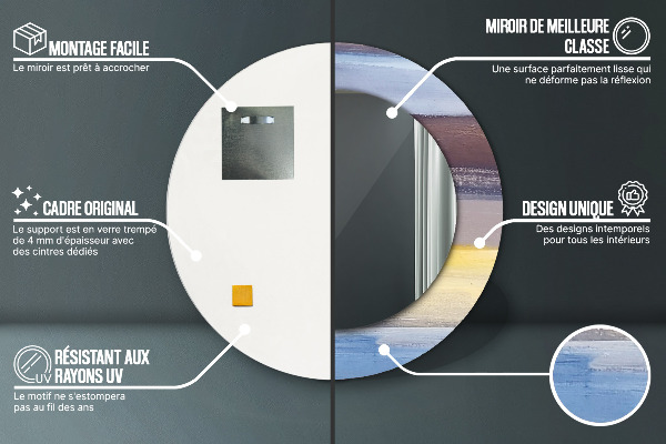 Miroir rond imprimé Image abstraite