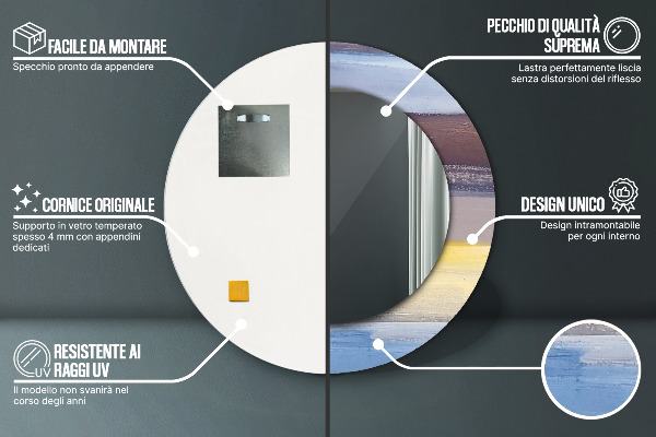 Miroir rond imprimé Image abstraite
