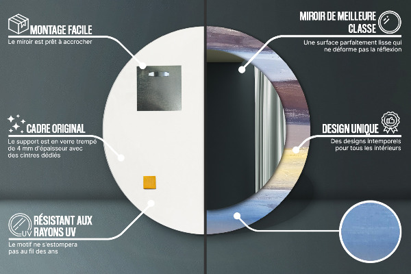 Miroir rond imprimé Image abstraite