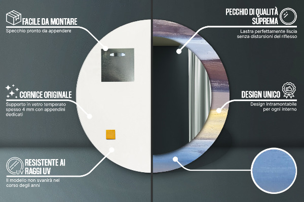 Miroir rond imprimé Image abstraite