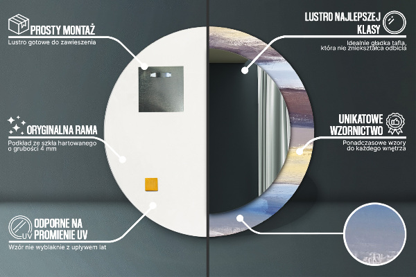 Miroir rond imprimé Image abstraite