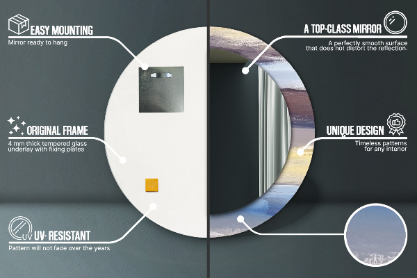Miroir rond imprimé Image abstraite