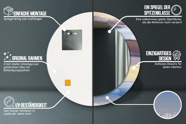 Miroir rond imprimé Image abstraite