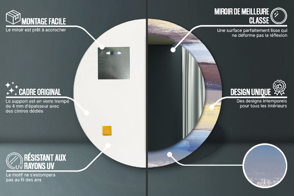 Miroir rond imprimé Image abstraite