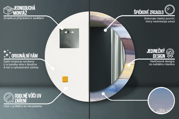 Miroir rond imprimé Image abstraite