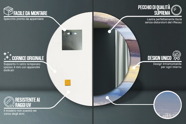 Miroir rond imprimé Image abstraite