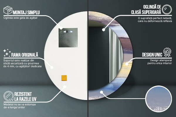 Miroir rond imprimé Image abstraite