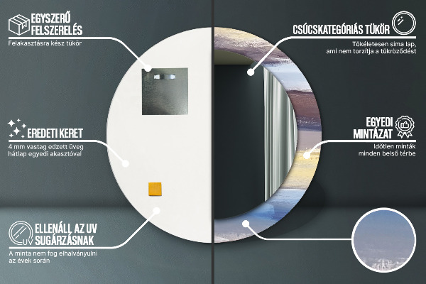 Miroir rond imprimé Image abstraite
