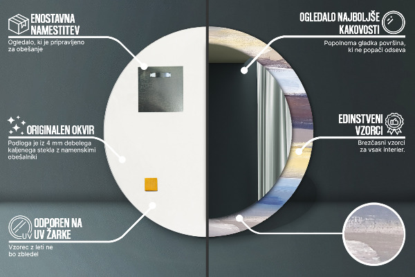 Miroir rond imprimé Image abstraite
