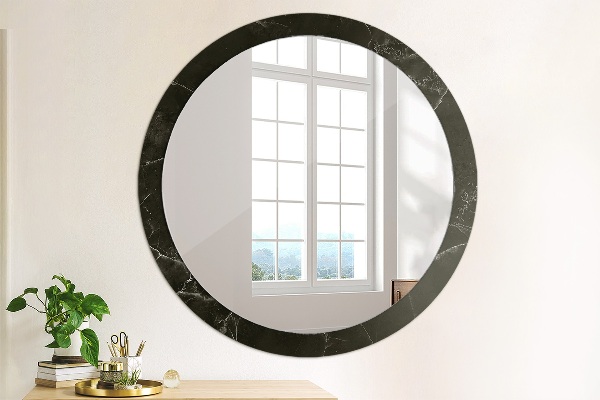 Miroir rond imprimé Pierre de marbre