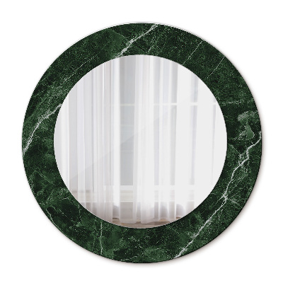 Miroir rond cadre avec impression Marbre vert