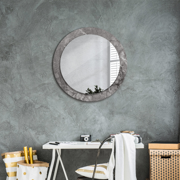 Miroir rond avec décoration Marbre rustique