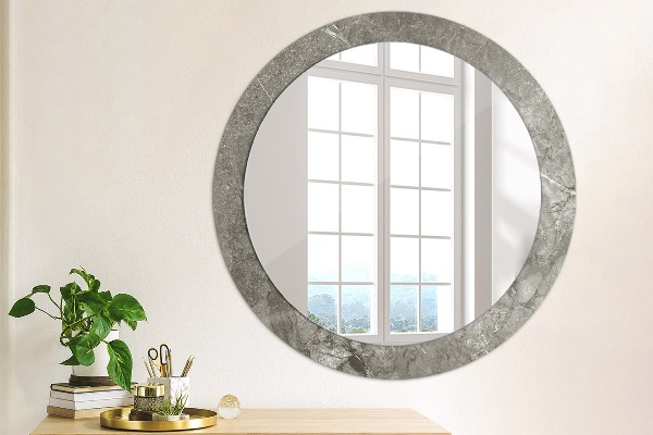 Miroir rond avec décoration Marbre rustique