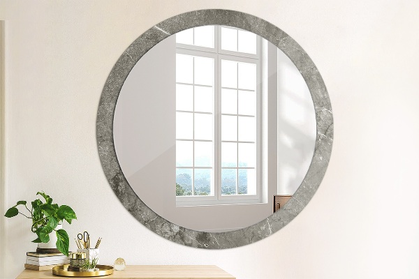 Miroir rond avec décoration Marbre rustique