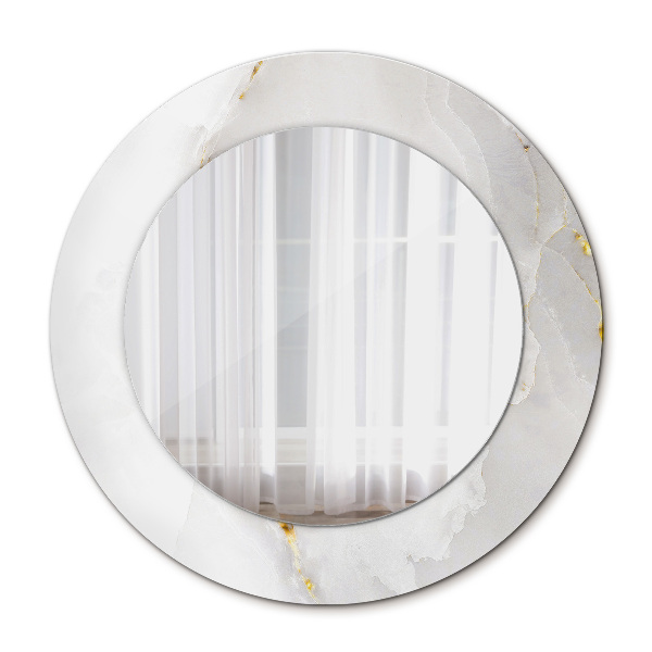 Miroir rond avec décoration Marbre brillant
