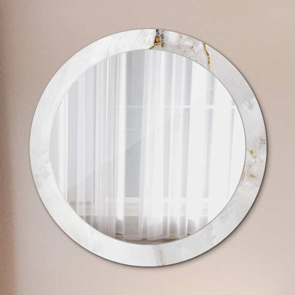 Miroir rond avec décoration Marbre brillant