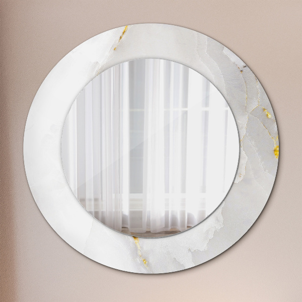 Miroir rond avec décoration Marbre brillant