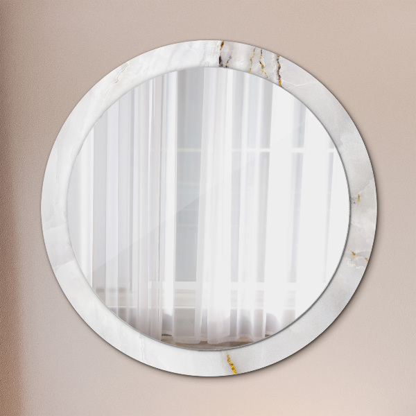 Miroir rond avec décoration Marbre brillant
