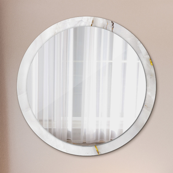 Miroir rond avec décoration Marbre brillant