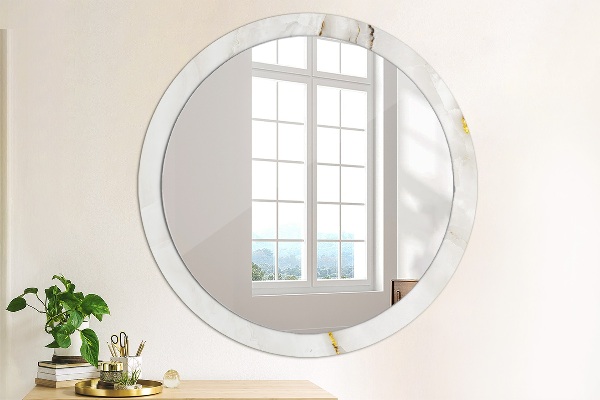 Miroir rond avec décoration Marbre brillant
