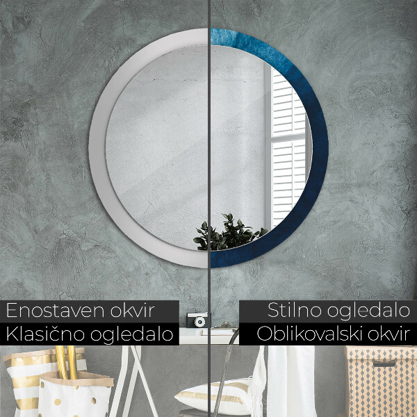 Miroir rond avec décoration Art abstrait