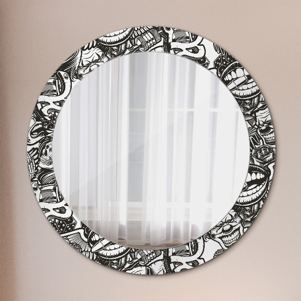 Miroir rond avec décoration Fluide abstrait