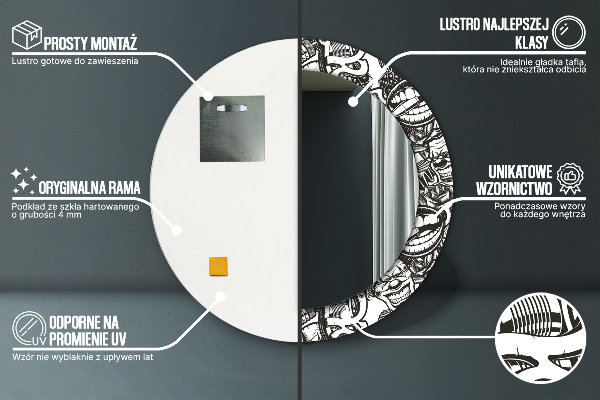 Miroir rond avec décoration Fluide abstrait