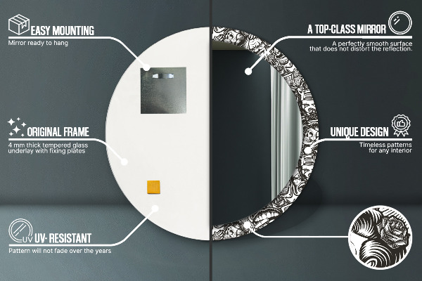 Miroir rond avec décoration Fluide abstrait